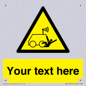 Custom warning run over by operator controlled machine